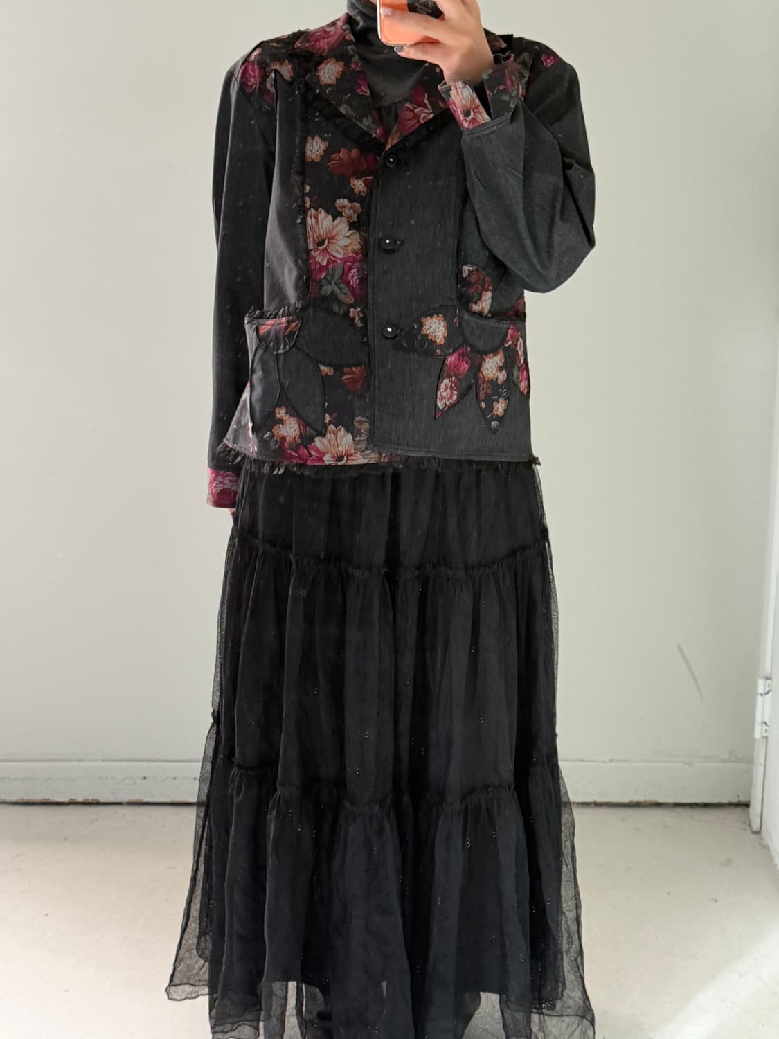 일본빈티지 모리 오리엔탈 레이스자수 자켓 상품이미지2