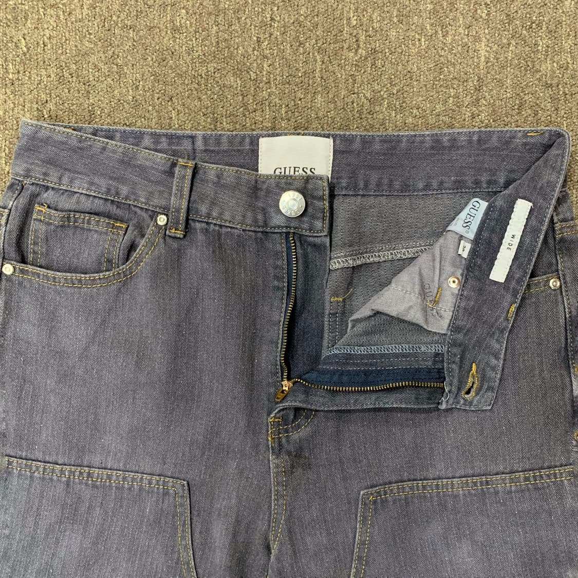 [33] 게스 와이드핏 더블니 카펜터 데님팬츠 상품이미지4