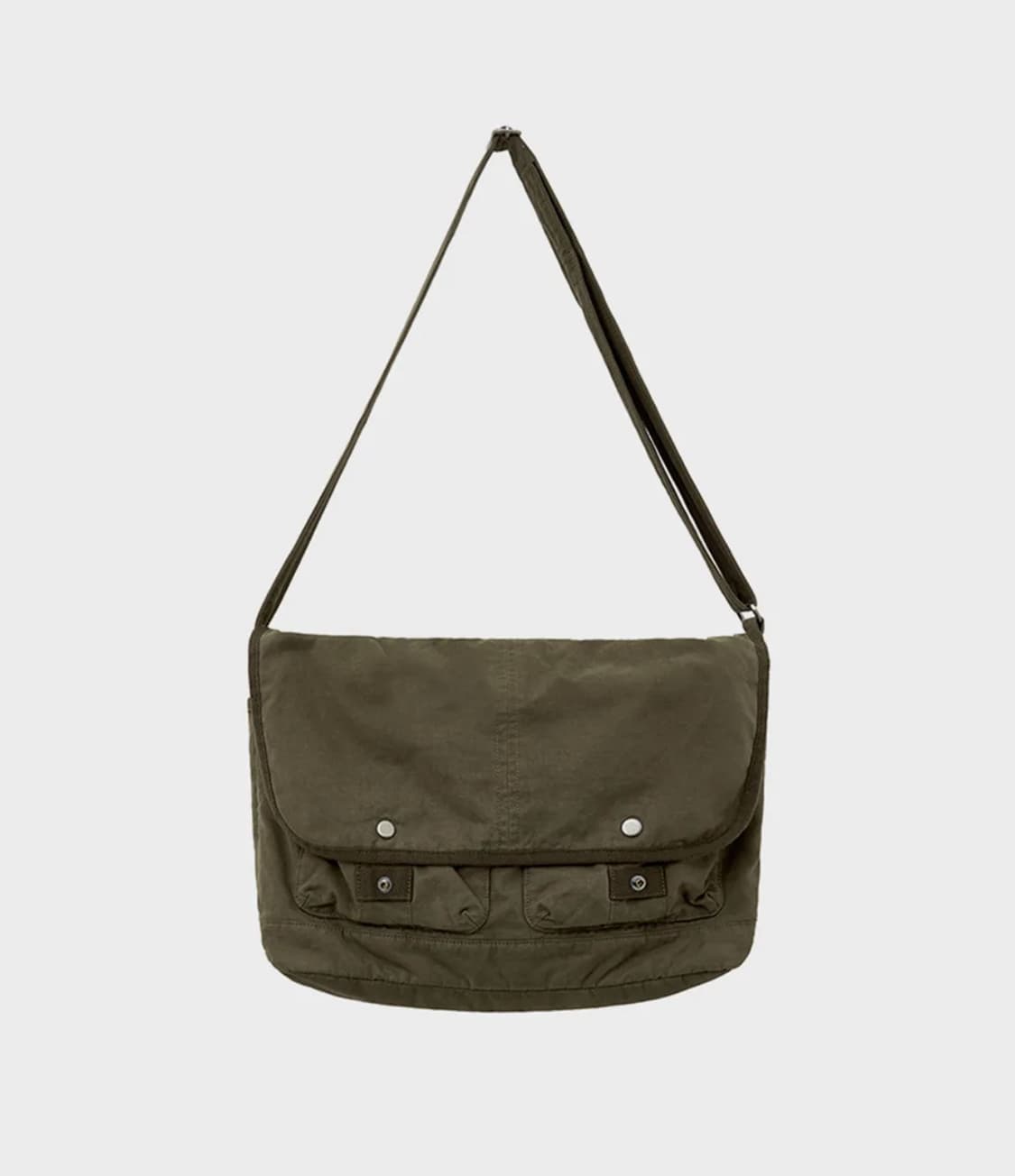 인사일런스 워시드 코튼 메신저 백 카키 상품이미지1