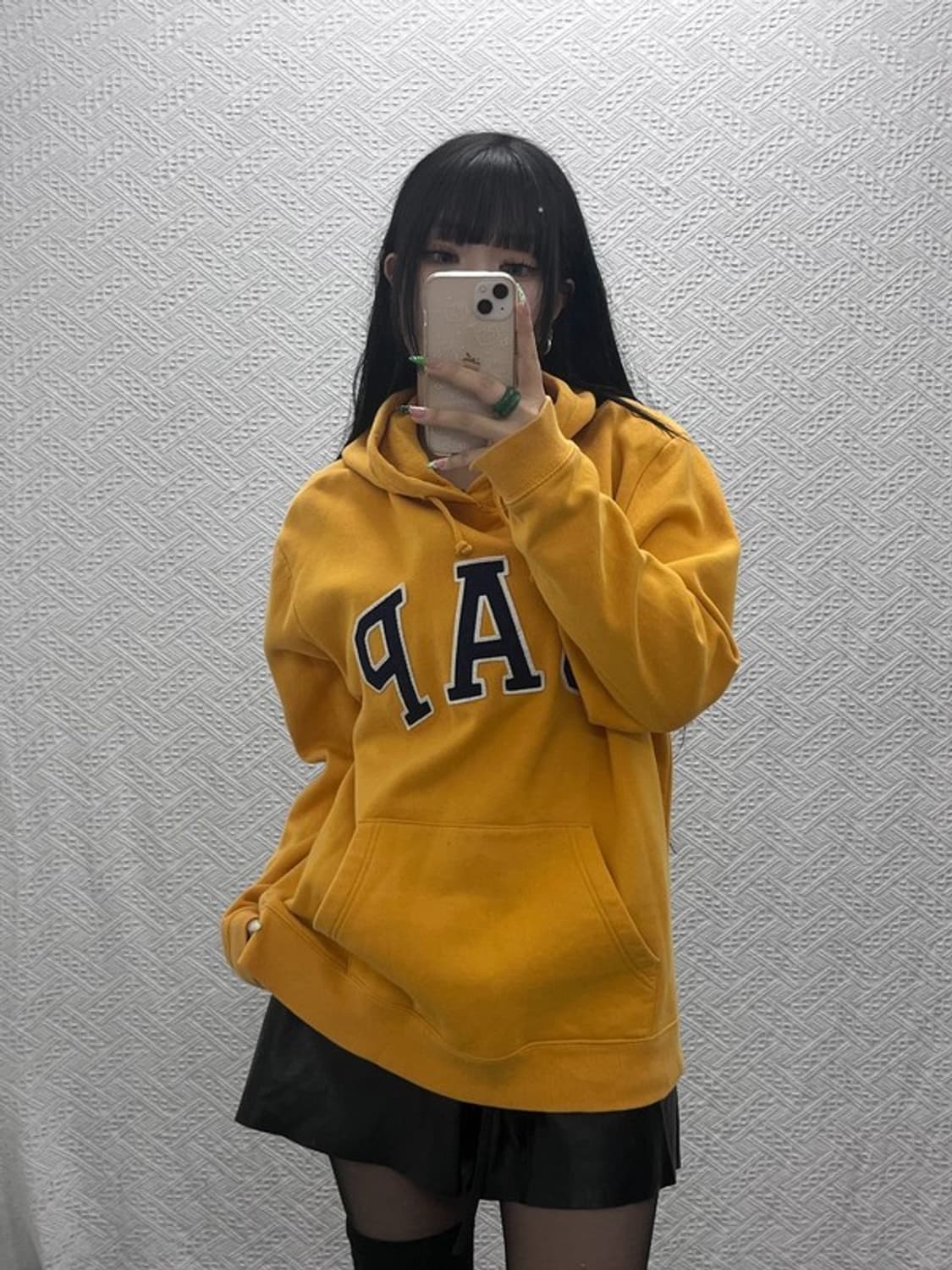 갭 올드스쿨 레트로 머스타드 약기모 후드티 L C09131 상품이미지2