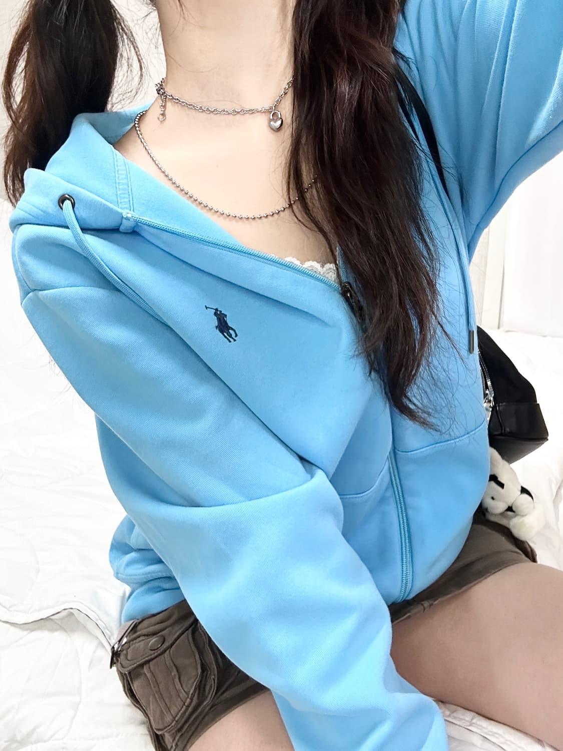 폴로 신형 스카이블루 후드집업 상품이미지1