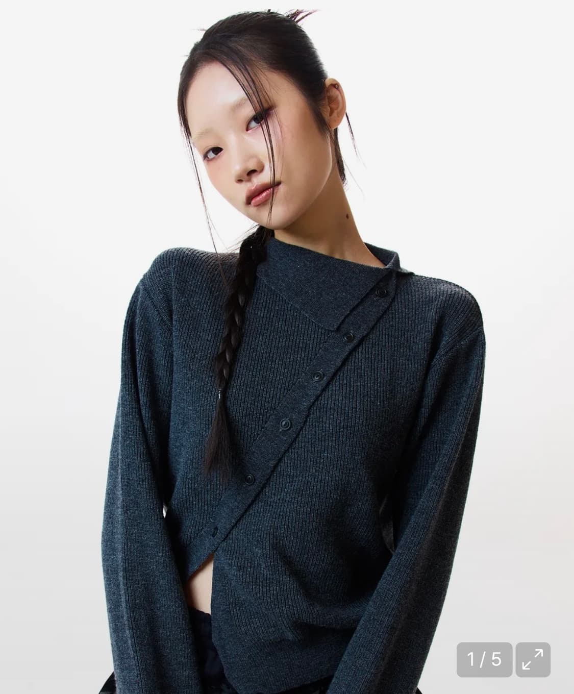 버튼 가디건 IM BUTTON DIAGONAL CARDIGAN 상품이미지1