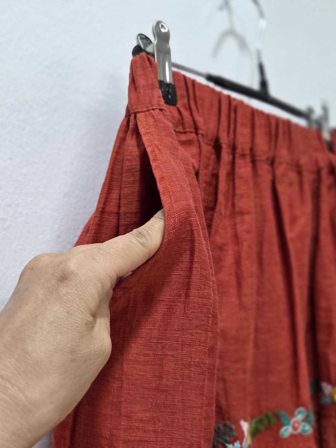면롱스커트 자수레이어드 펀칭레이스 상품이미지5