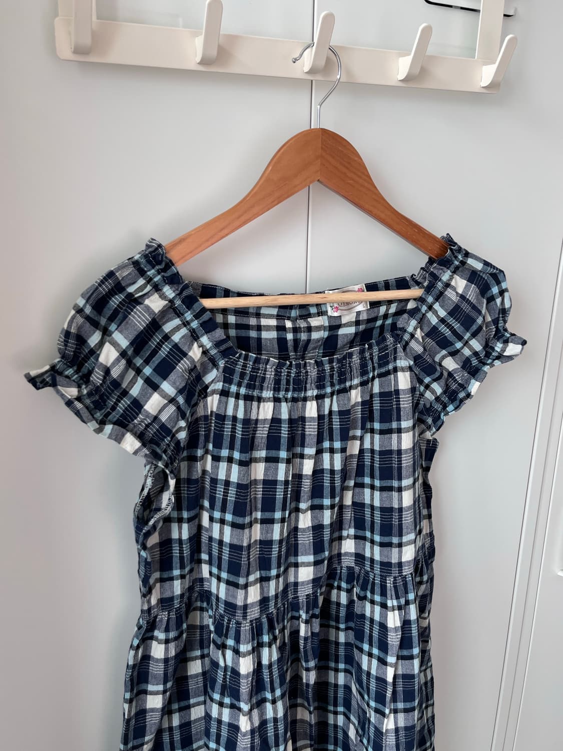 Natural memory 캡소매 체크 미니 원피스 상품이미지10