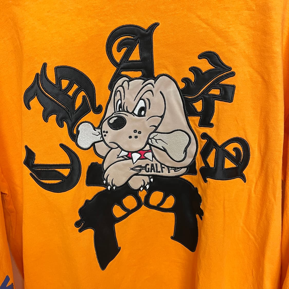 일본브랜드 GALFY 불독 자수 프린팅 긴팔 티셔츠 XL 상품이미지3