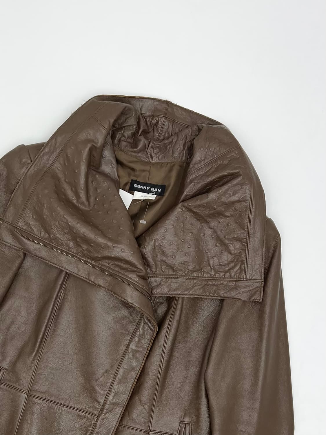 빈티지 카우레더 하이넥 레더자켓 상품이미지2