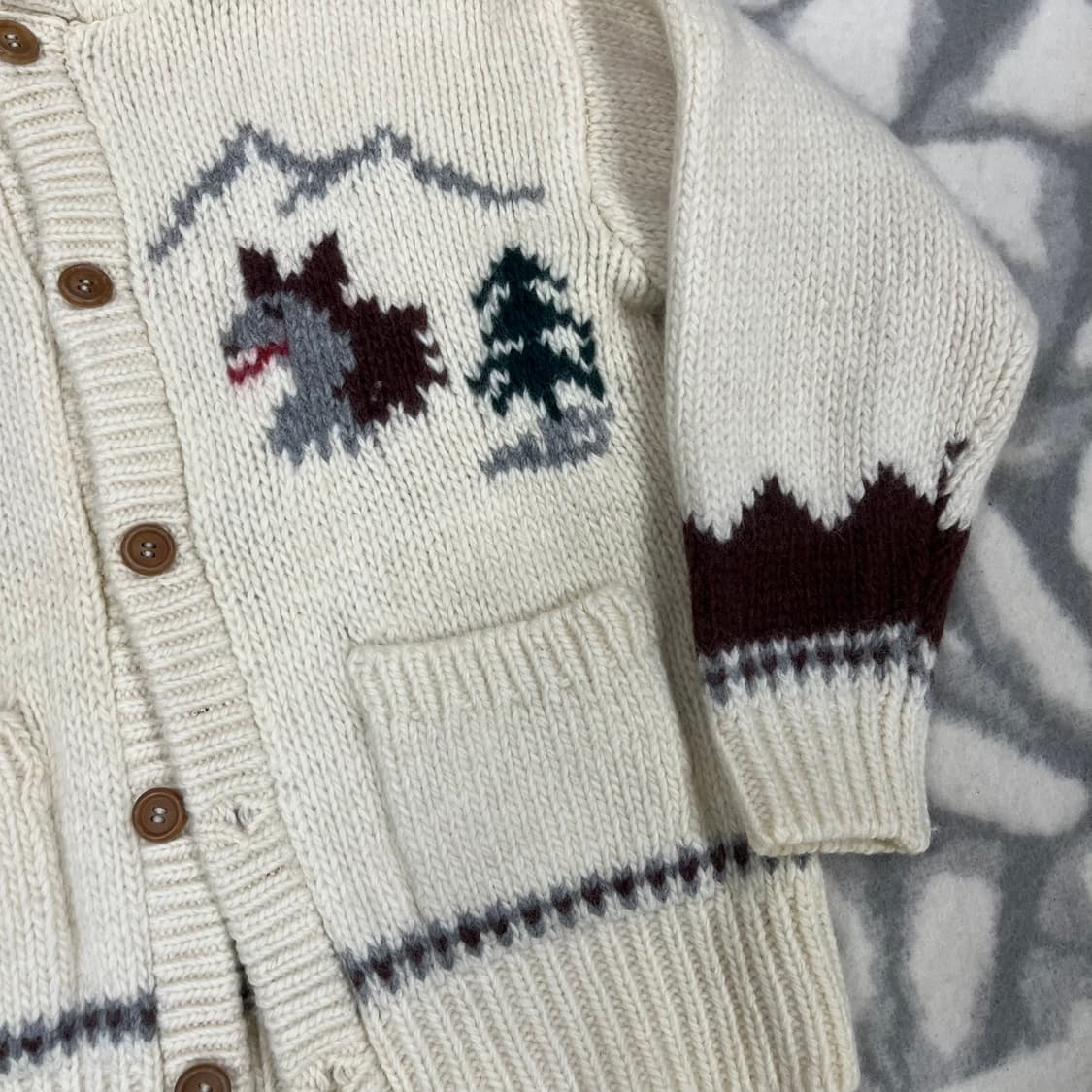 [Jean-cox] 우드버튼 후디 울 헤비 가디건 상품이미지3