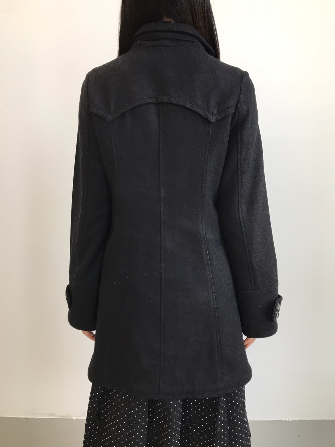 Spiral Girl Black Stand Collar Wool Coat 상품이미지4