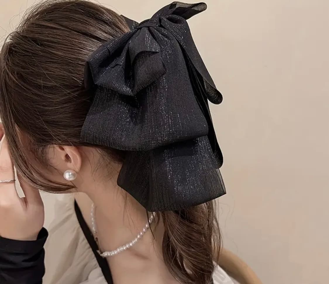 블랙 리본 집게핀 새상품 상품이미지2