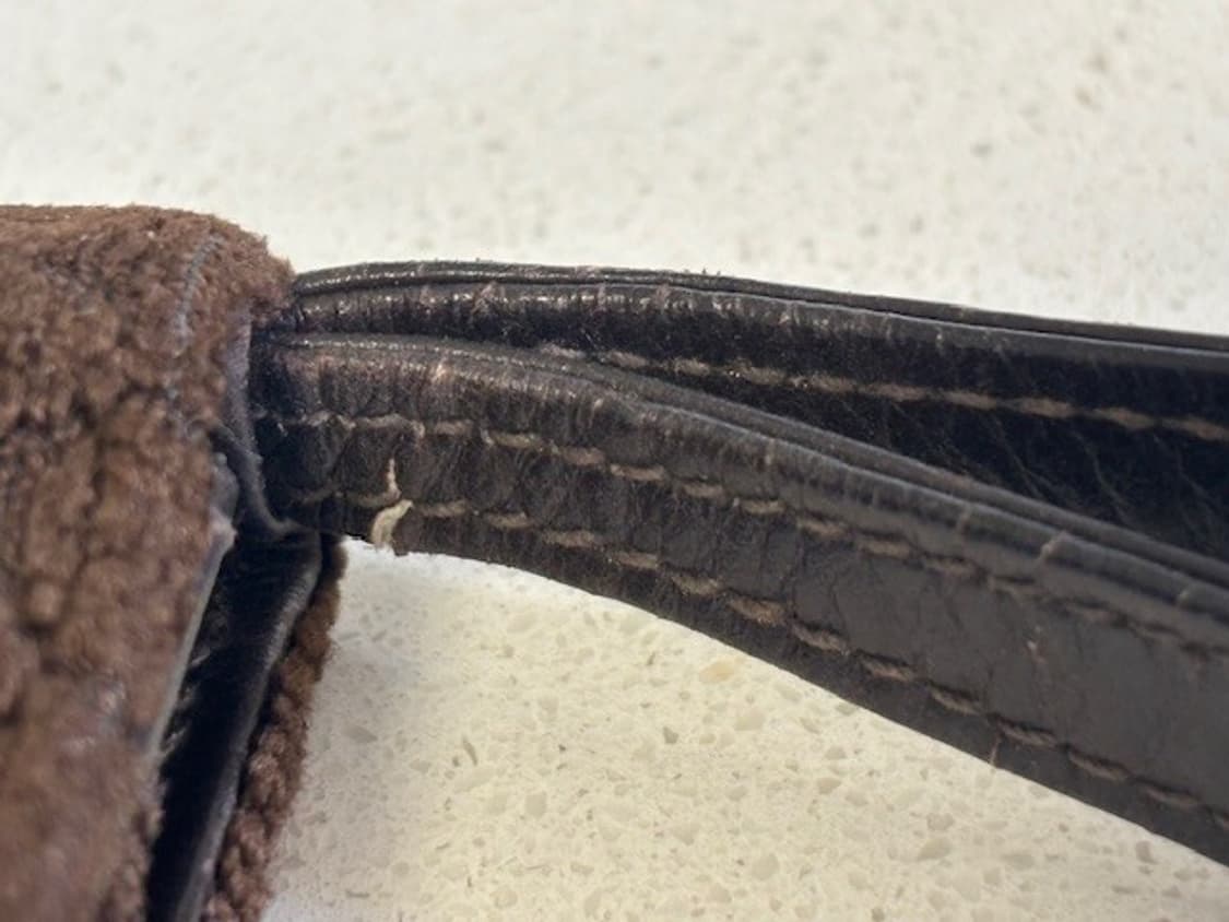 70s 구찌 빈티지 벨벳 GG 호스빗 클러치백 브라운 상품이미지7