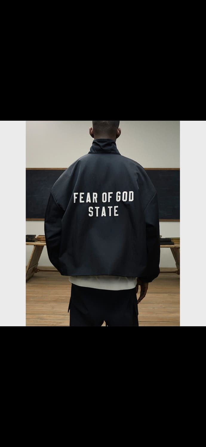 피어오브갓 에센셜 카라 zip 트러커 쟈켓 블랙 상품이미지1