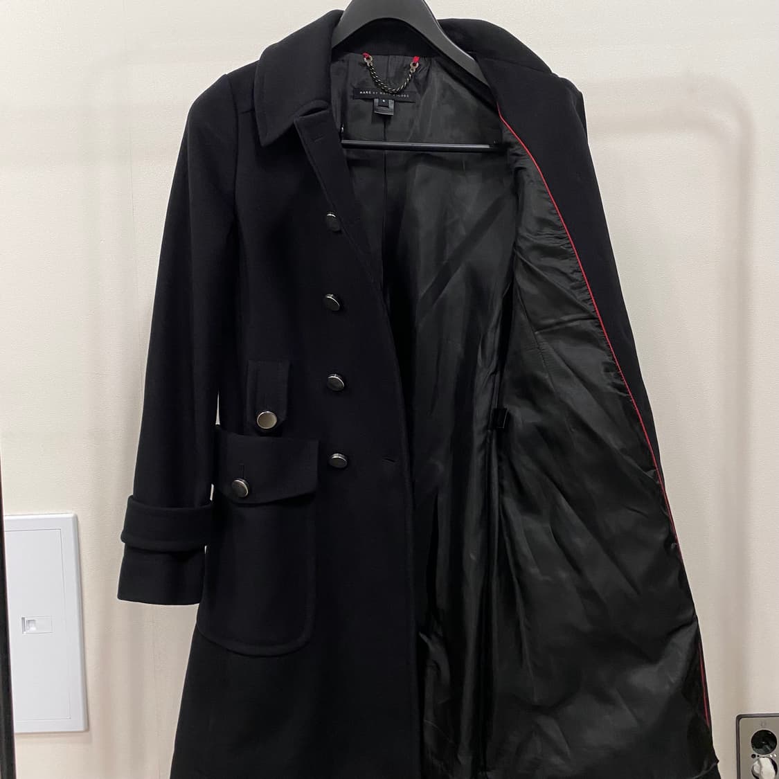 마크제이콥스 은장 더블 벨티드 버진 울 코트 블랙 상품이미지9