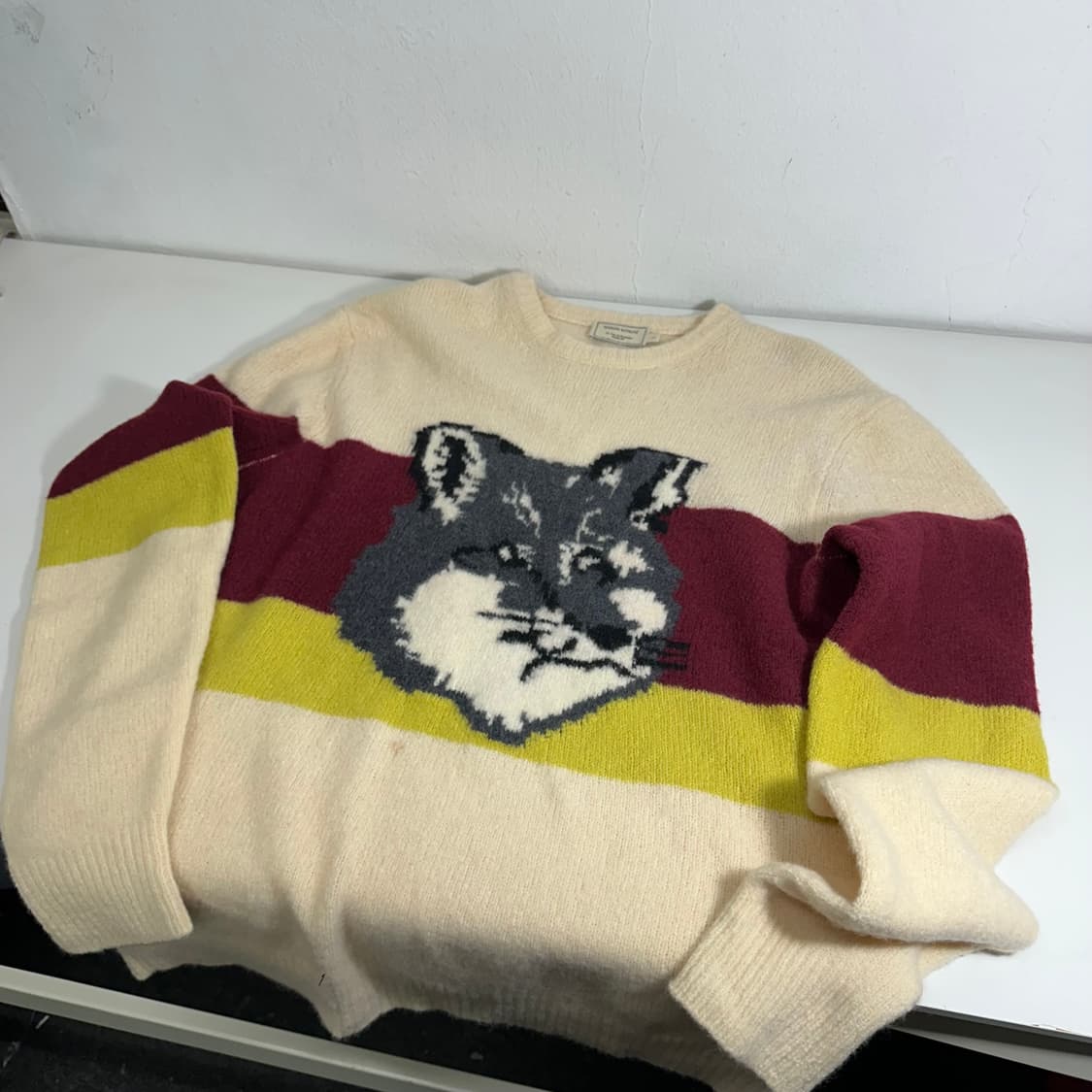 L 메종키츠네 아이보리 빅폭스 니트 상품이미지2