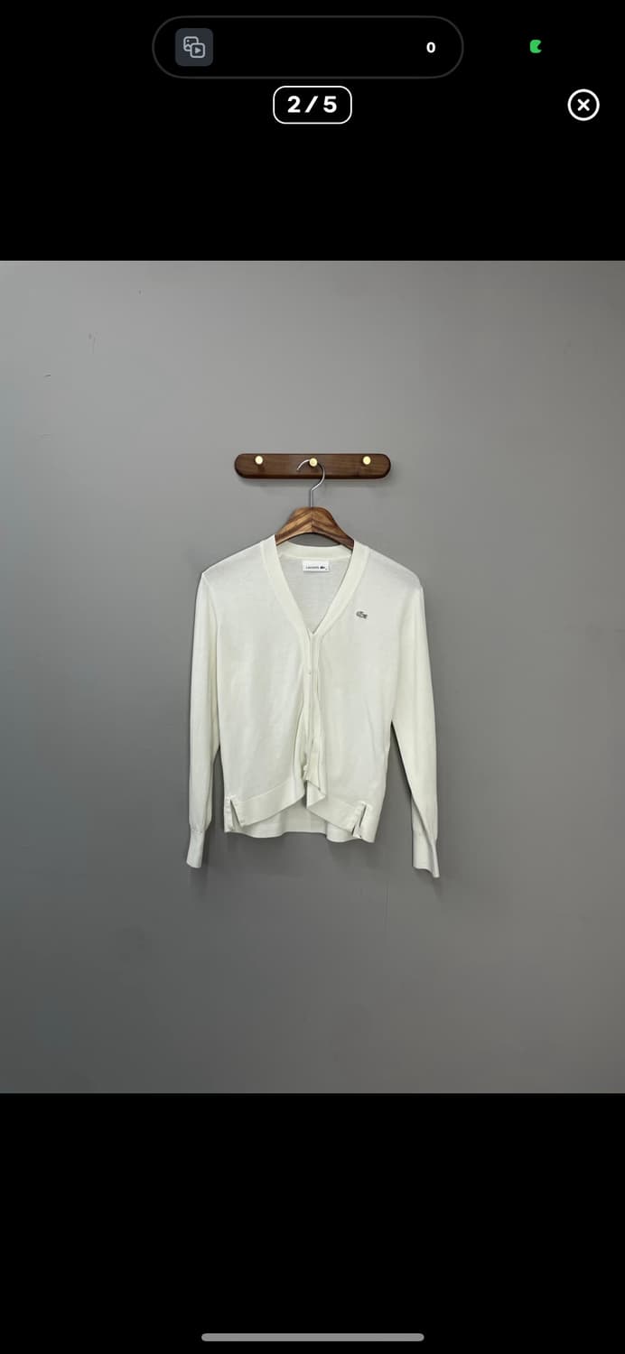 라코스테 썸머 브이넥 티핑 가디건 A3177 상품이미지2