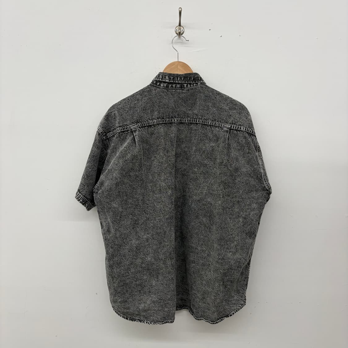 X-Girl 블랙 데님 반팔 셔츠 남성XL 상품이미지5