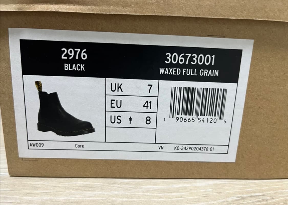 닥터마틴 2976 첼시 왁스드 풀그레인 블랙 [260] 상품이미지2