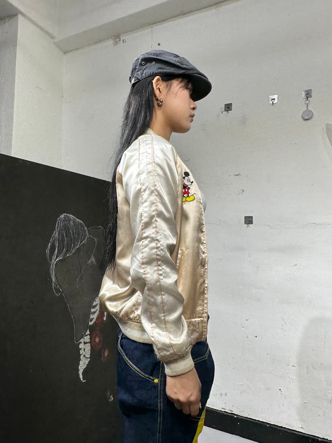 디즈니 크림 미키마우스 스카잔 자켓 상품이미지6