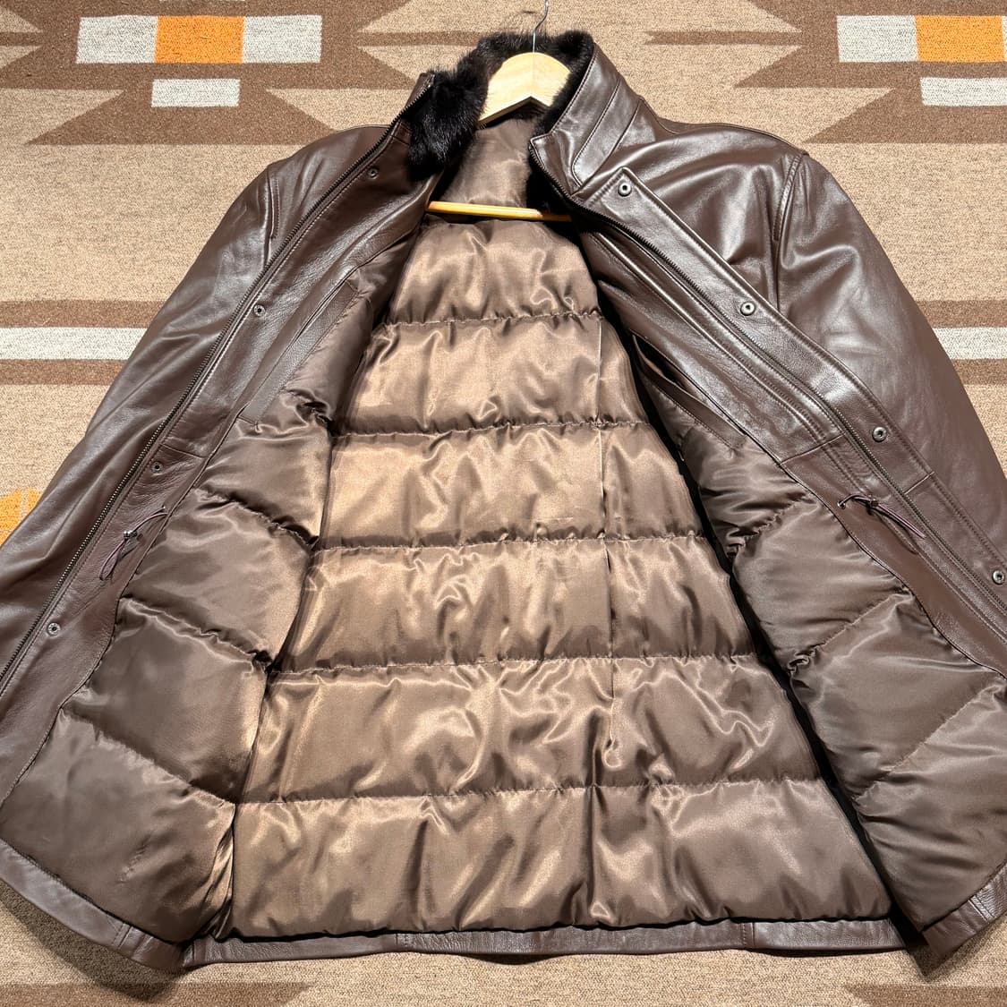 파크랜드 구스다운 램스킨 레더 카 코트 110 양가죽 자켓 상품이미지4