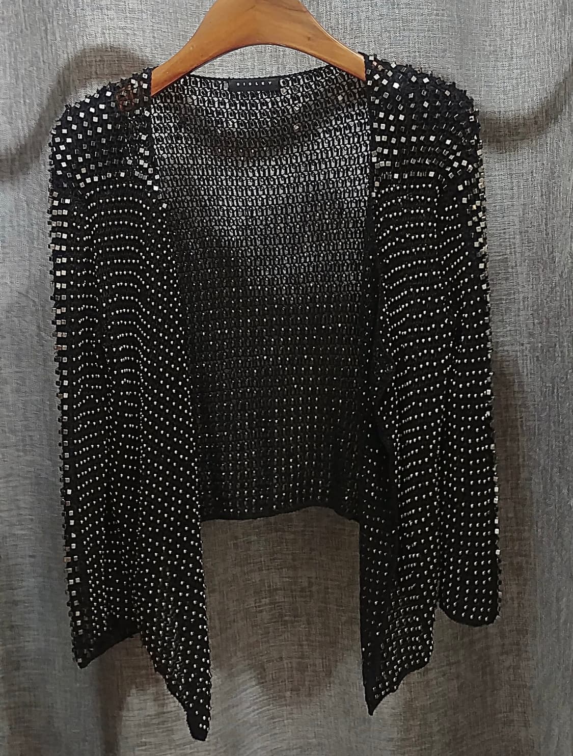 SISLEY 시슬리 스터드 비즈 가디건/블랙 상품이미지3