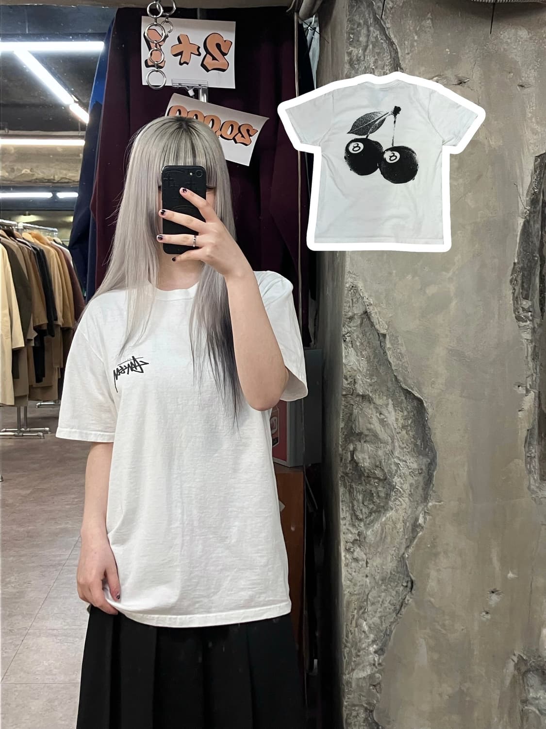 스투시 반팔 티셔츠 화이트 M #csz3518 상품이미지1