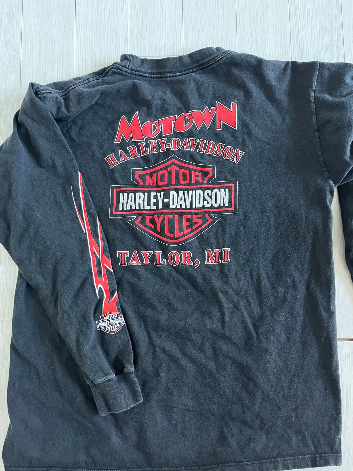 할리데이비슨 빈티지 롱슬리브 L 레드플레임 상품이미지5