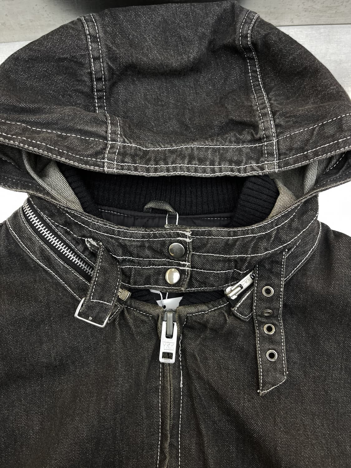 Quied Pie Club 90s 데님 후드 봄버 자켓 상품이미지5