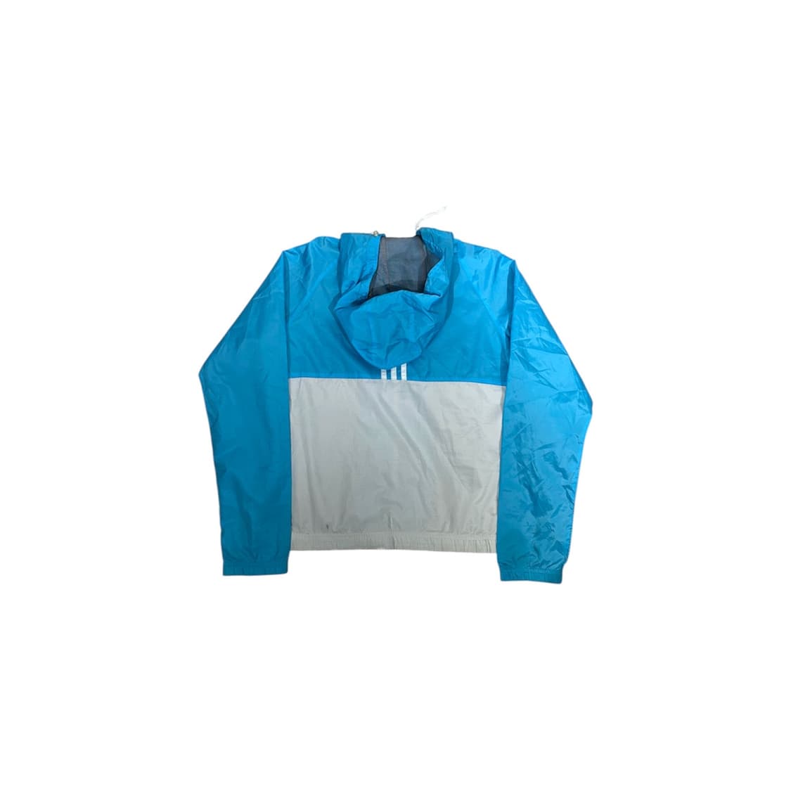 아디다스 블루 화이트 삼선 대대장 후드 바람막이 자켓 M 상품이미지6