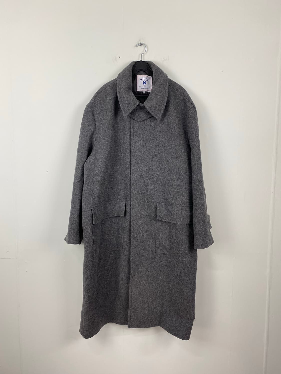 AECA 에이카 발마칸 울 오버사이즈 코트 그레이 XL 상품이미지1