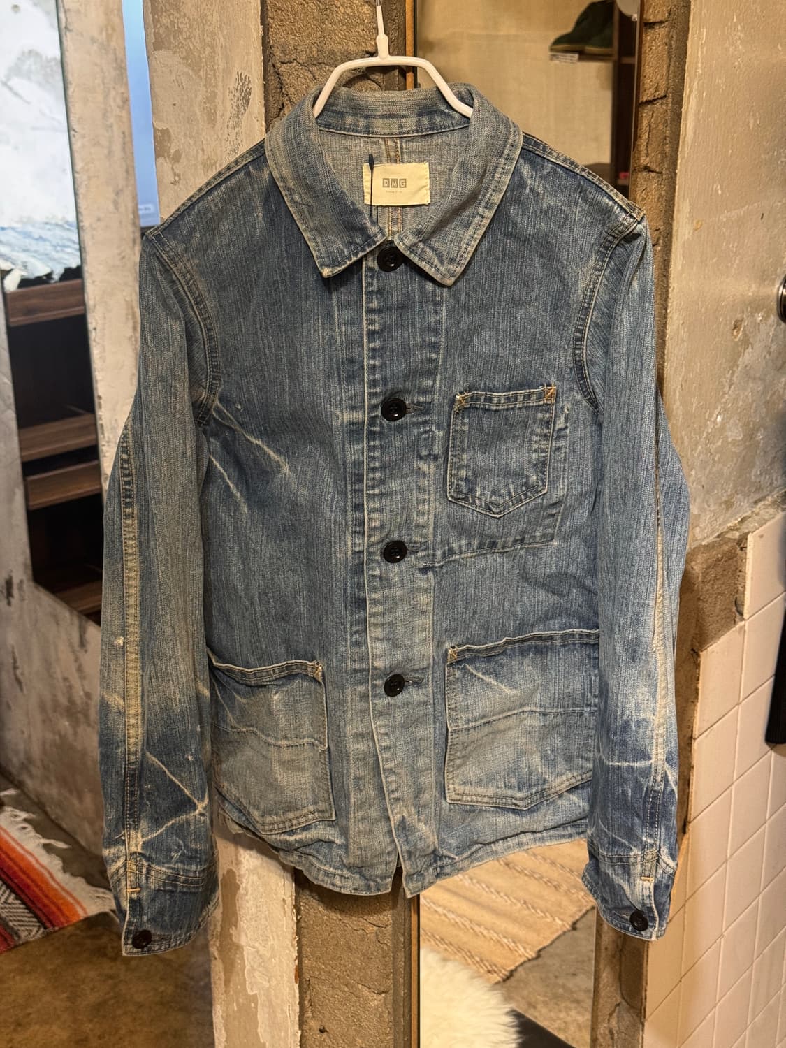 44-55) D.M.G Faded Denim Coverall Jacket 상품이미지3