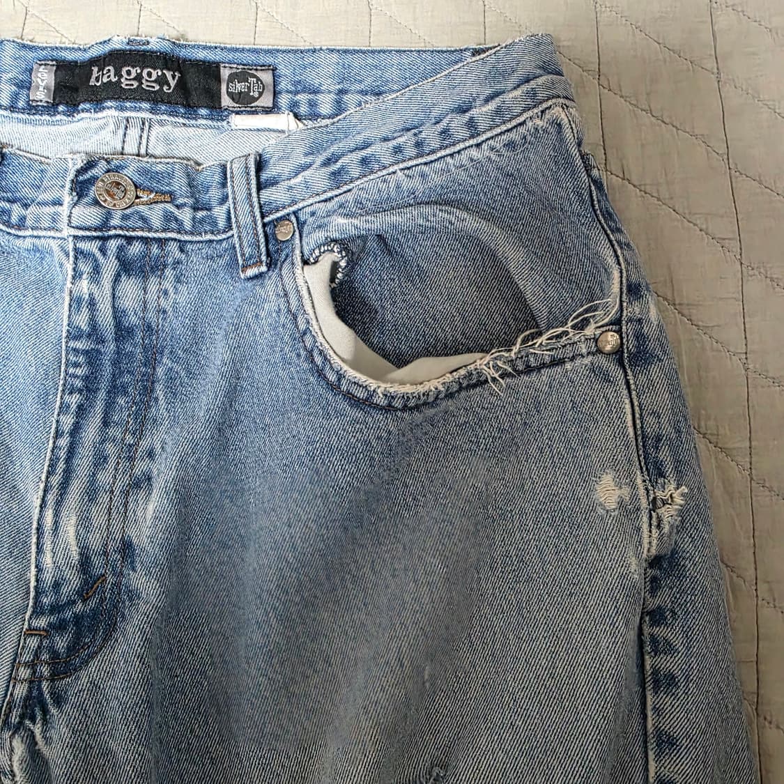 [33X34] 90s 빈티지 리바이스 실버탭 배기핏 트래쉬드 상품이미지4