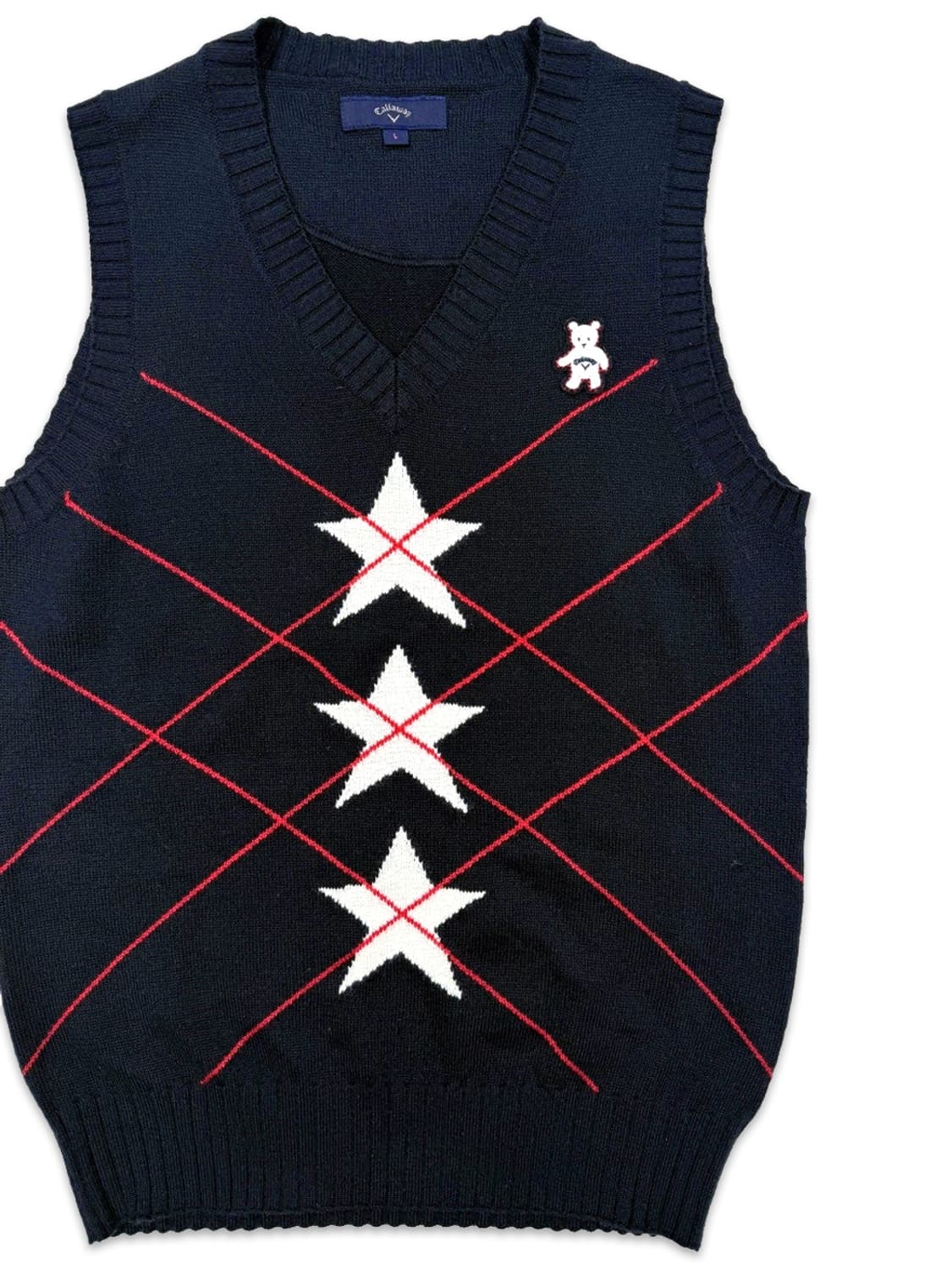 빈티지 callaway 네이비 스타 니트 베스트 상품이미지2