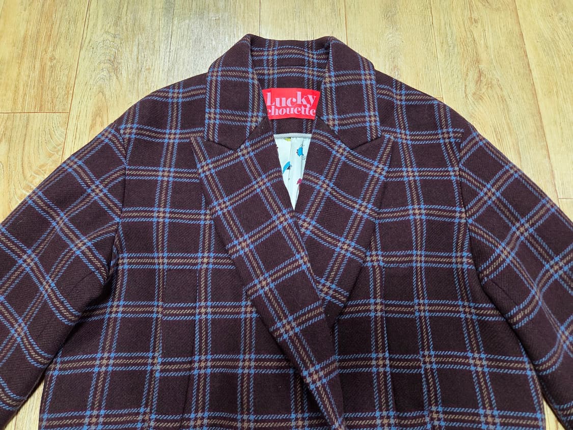 럭키슈에뜨(LUCKY CHOUETTE) 오버사이즈 체크코트 프리사이즈 상품이미지4