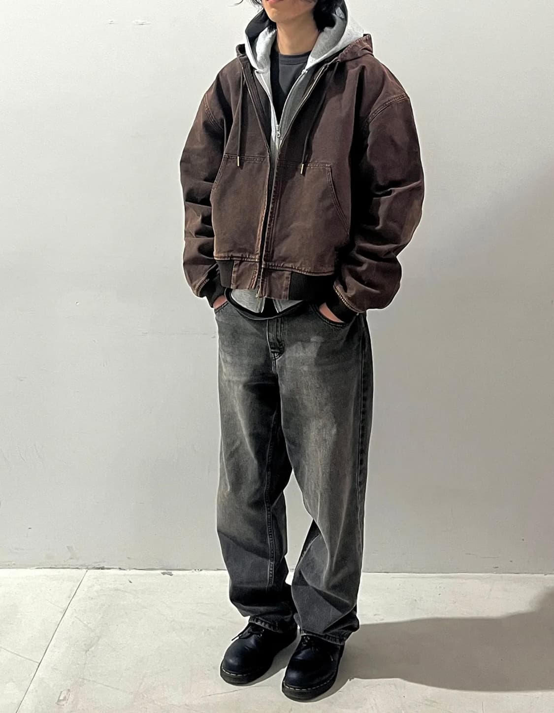 파르티멘토 VTG 워시드 후드 집업 브라운 상품이미지4