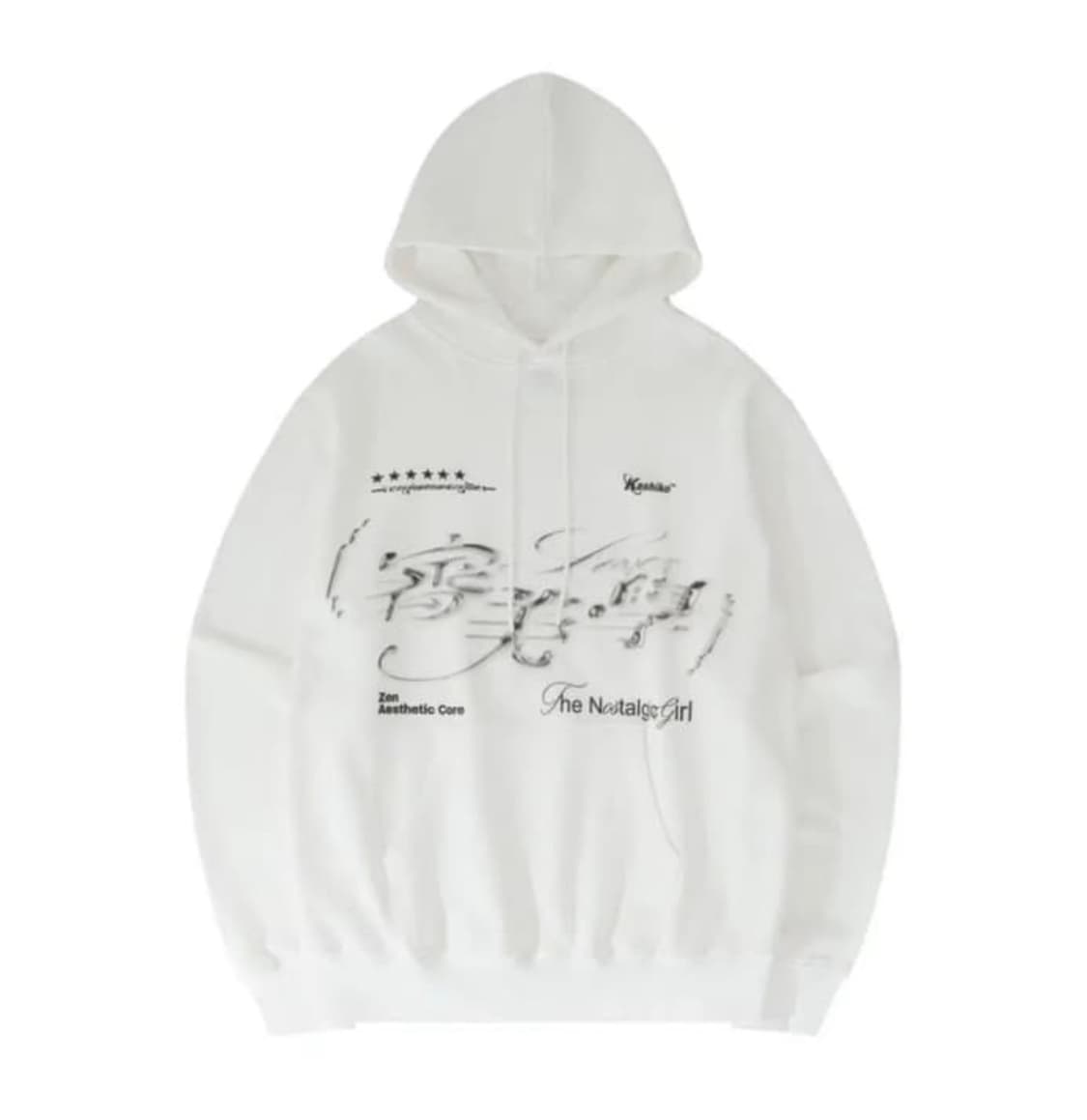 카시코 에스테틱 플러피 후드티 화이트 상품이미지1