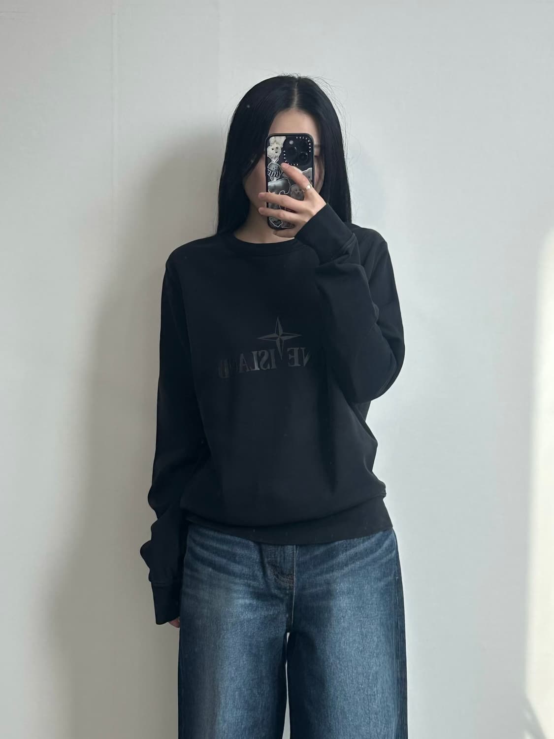 스톤아일랜드 블랙 리버시블 맨투맨 상품이미지1