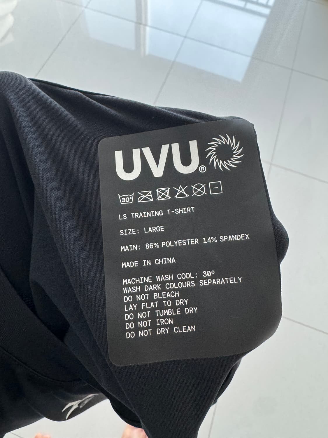 UVU 롱슬리브 트레이닝 티셔츠 L 블랙 상품이미지3