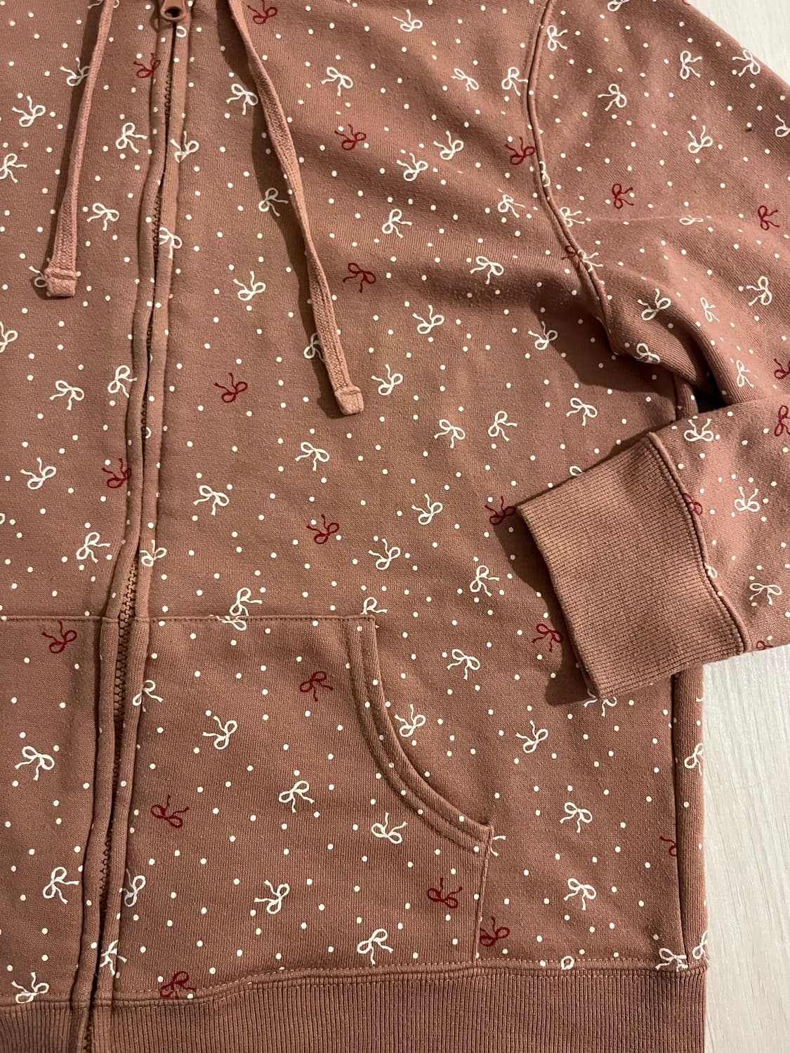 빈티지 리본 레이스 후드집업 하구미 대장 모리걸 상품이미지7