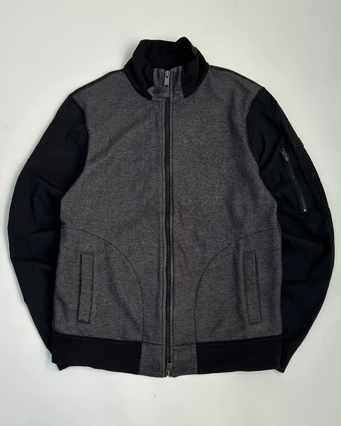 [L] 아르마니 익스체인지 해링턴  믹스 패브릭 집업 자켓 상품이미지1