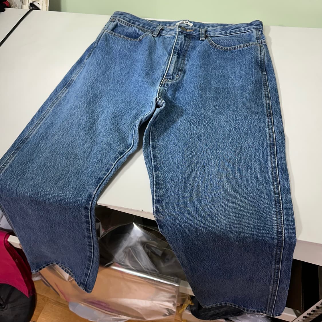 32 M-L 유니클로U 레귤러 일자핏 데님팬츠 청바지 상품이미지3