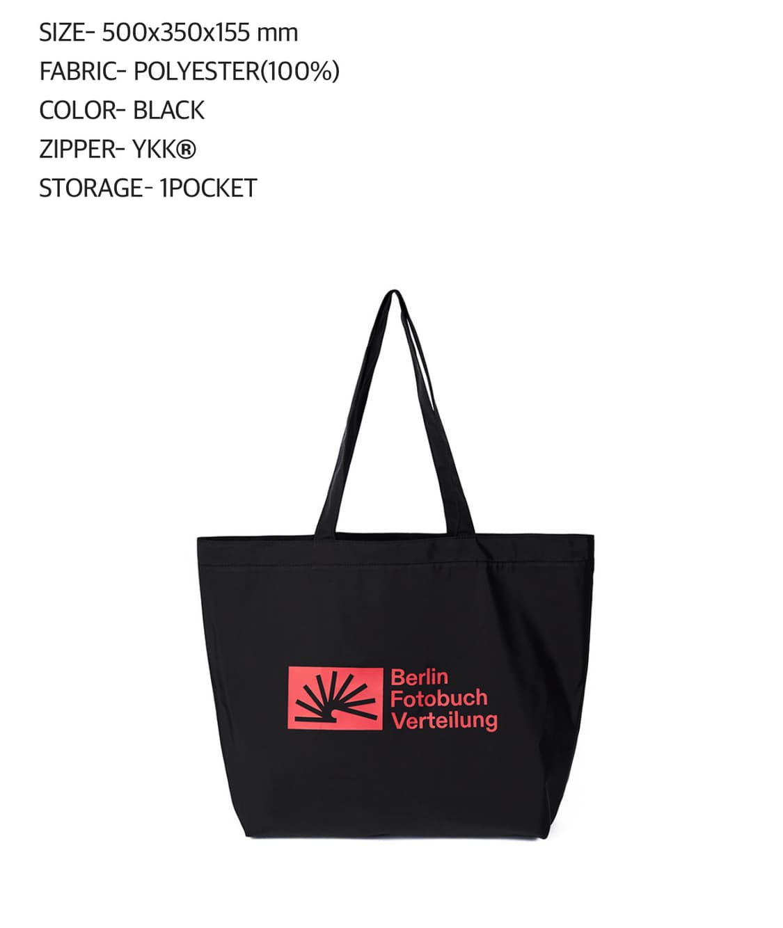 베를린포토북디스트리뷰션 토트백 BFV 001 BAG BALCK 상품이미지2