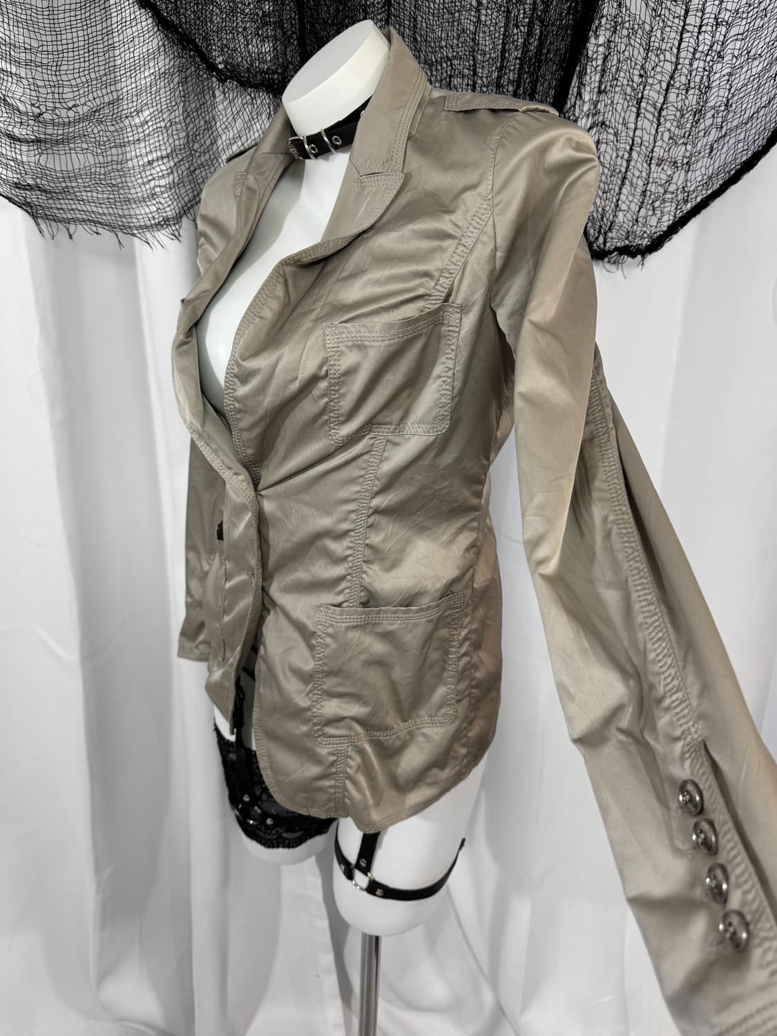 beige shirring jacket 상품이미지1