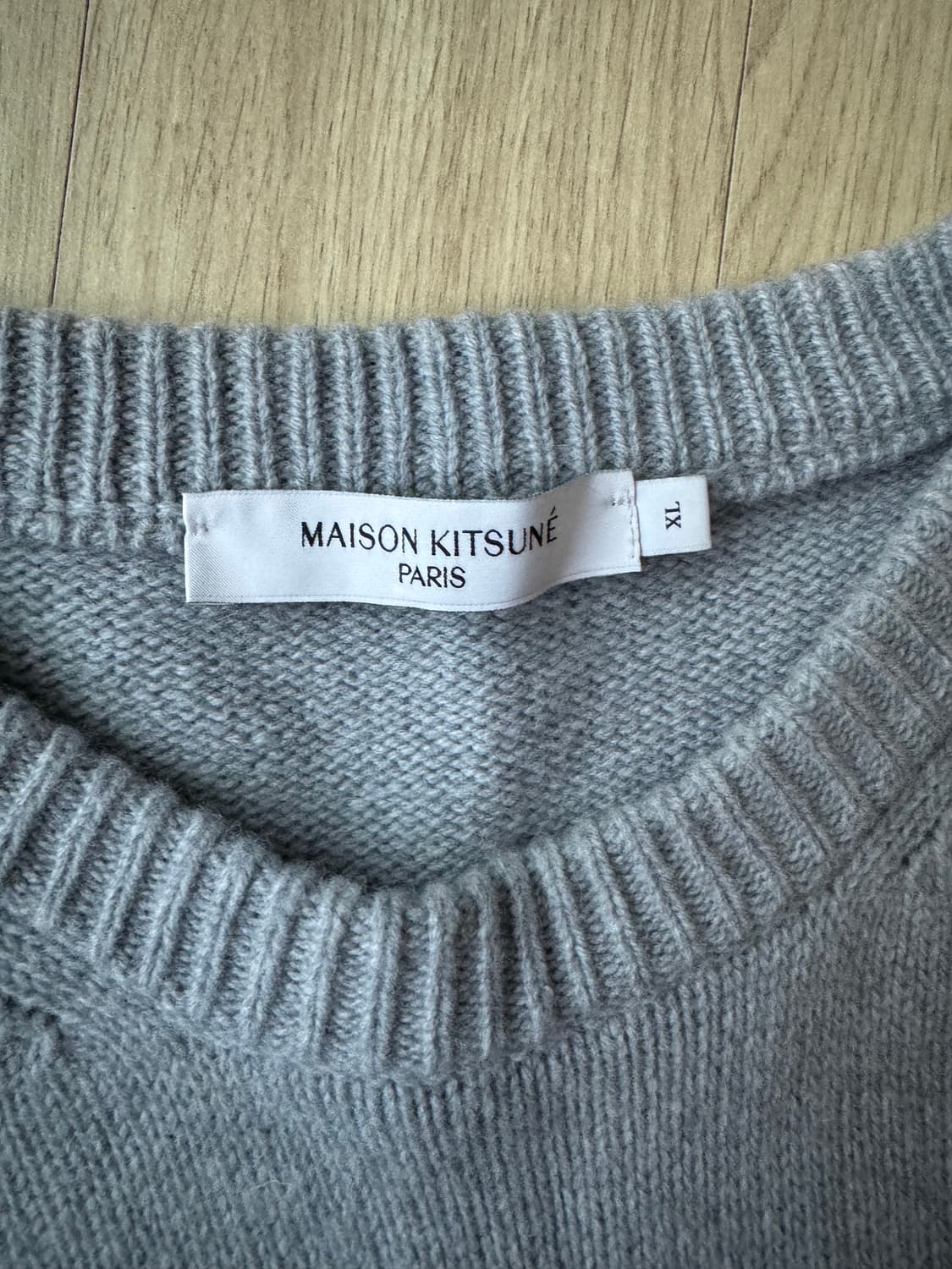 [XL] 메종키츠네 빅폭스 헤드 니트 그레이 상품이미지1
