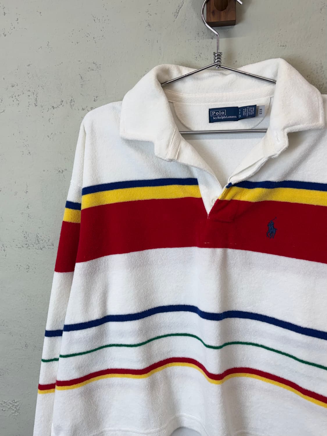 폴로랄프로렌 큐알라벨 스트라이프 테리 럭비 긴팔 카라티 상품이미지6