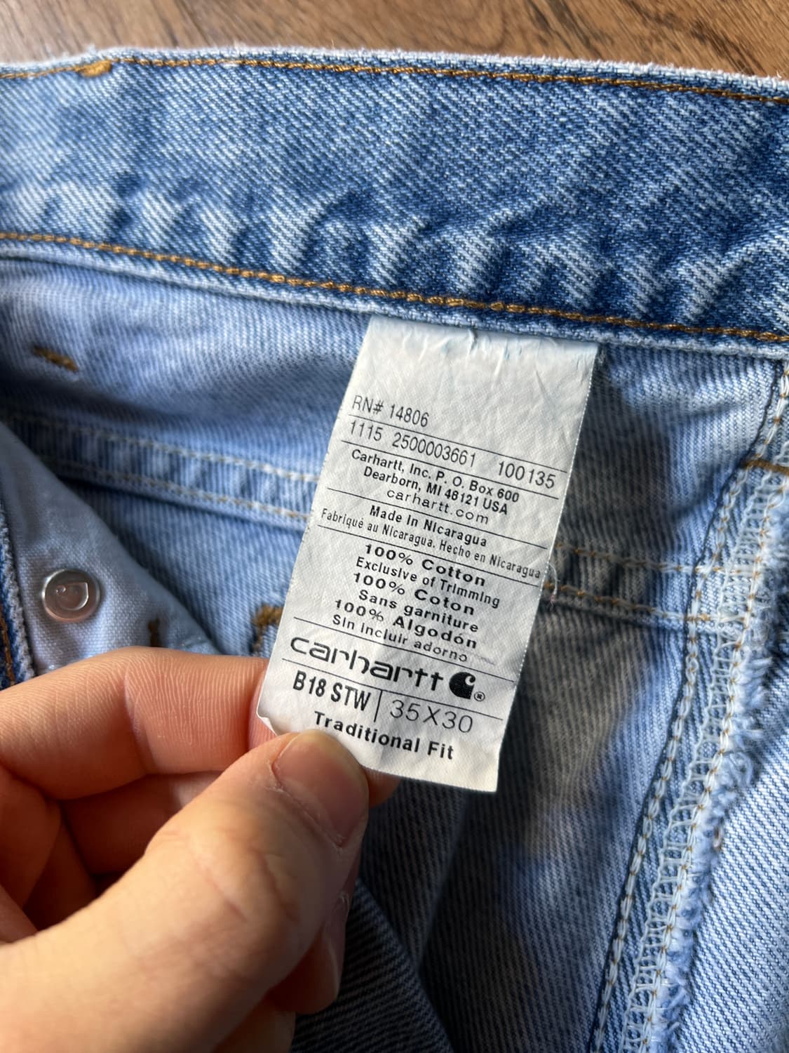 [35]칼하트 USA 미디엄블루 워싱 데님 팬츠 상품이미지4