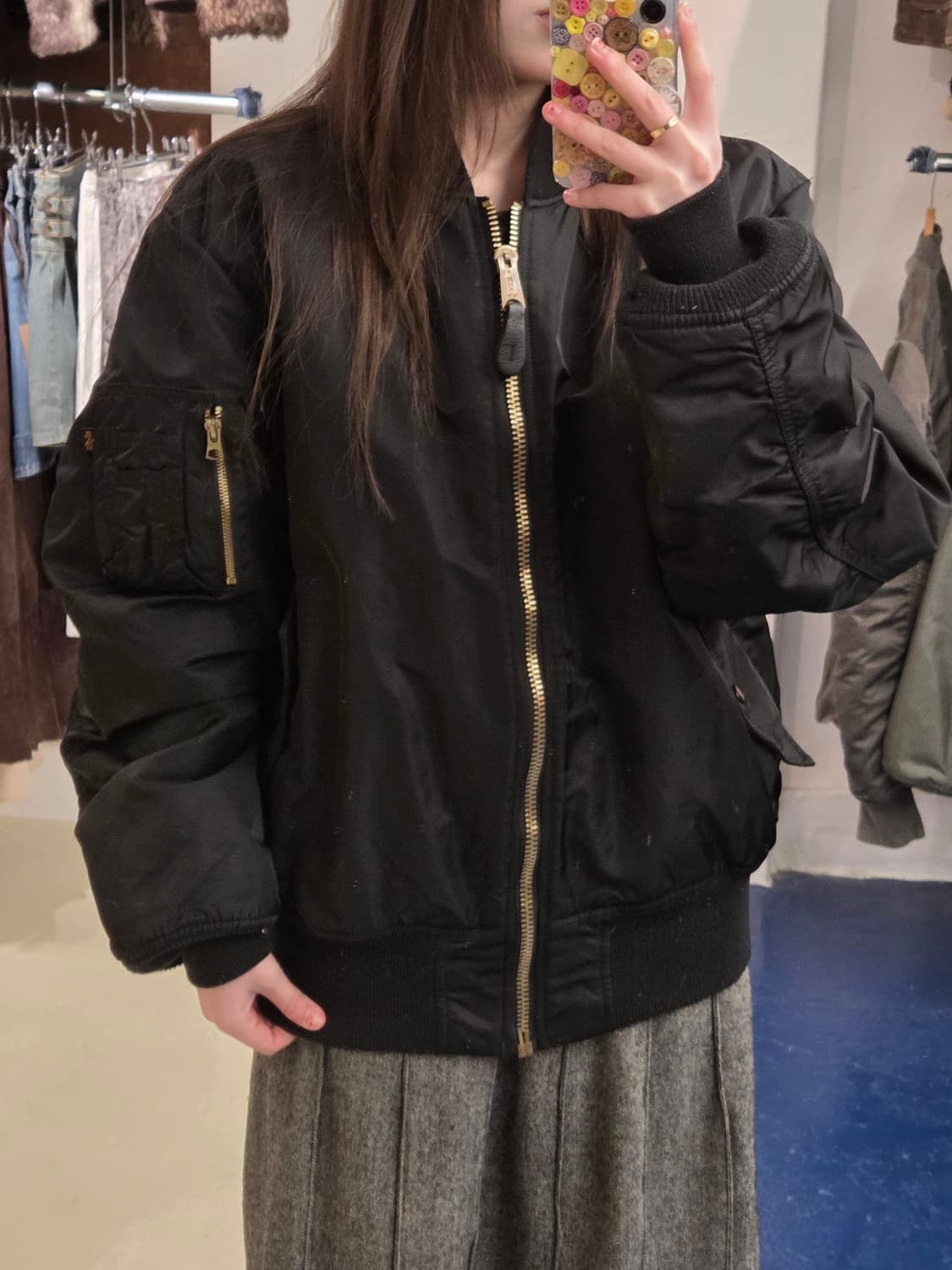 Alpha 알파인더스트리 블랙 ma-1 자켓 상품이미지3