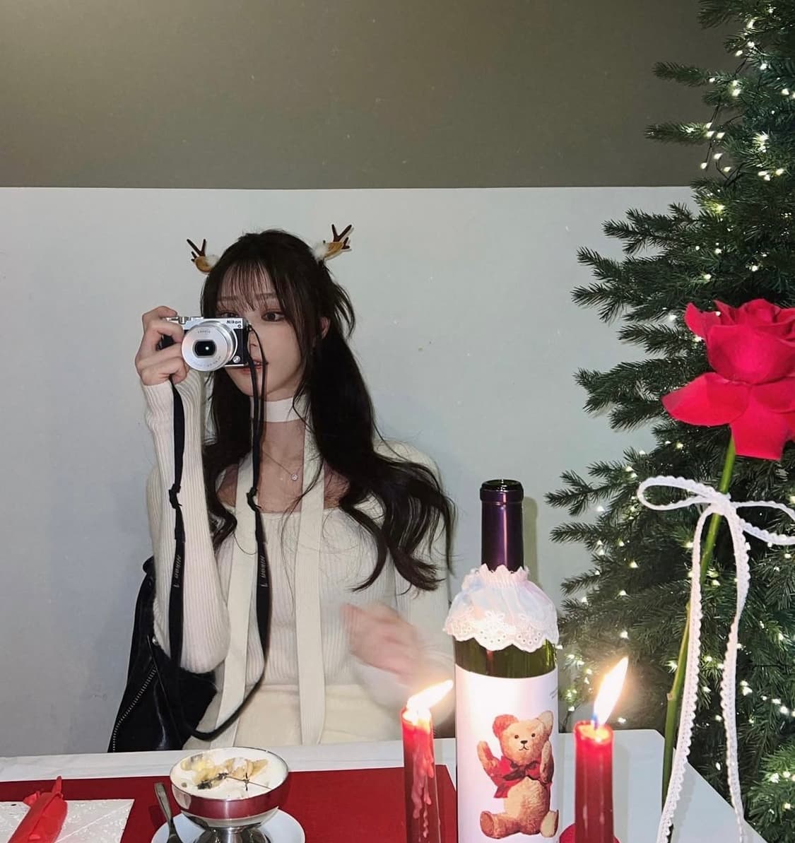 [라벨르블랑] 래빗 스카프 니트 화이트 상품이미지1