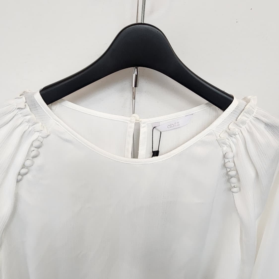 abfz 화이트 쉬폰 블라우스 긴팔 상품이미지2