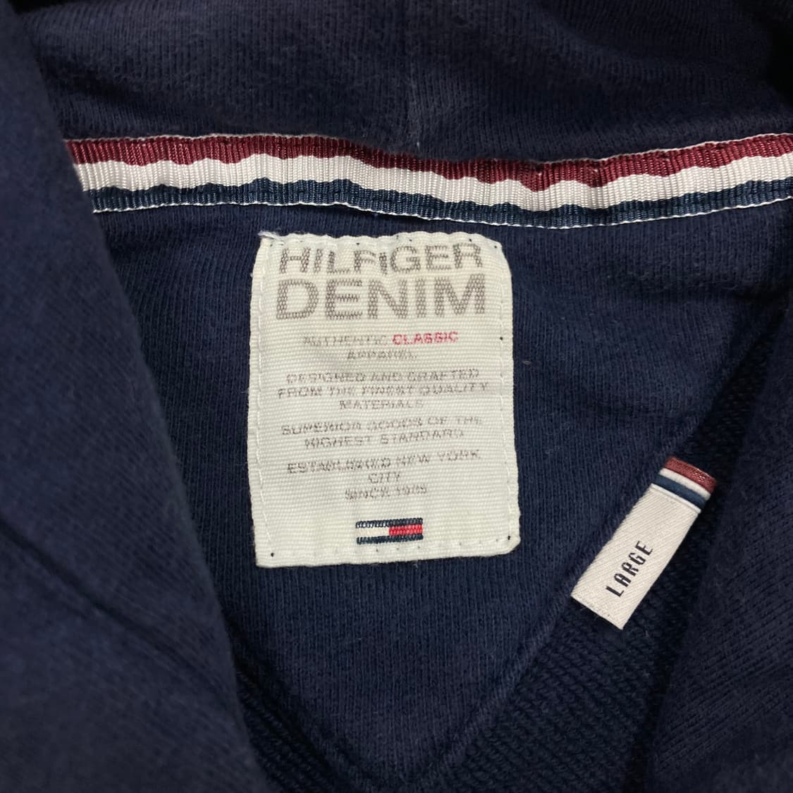 타미힐피거 네이비 컬러 빅로고 후드티 상품이미지3