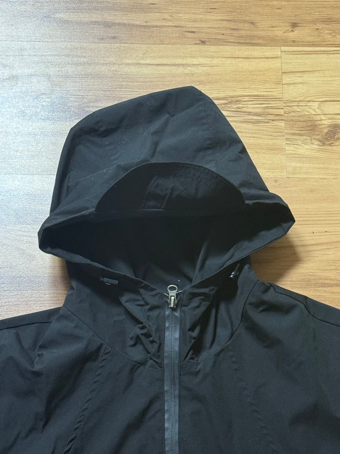 블랙 후드 바람막이 조끼 베스트 상품이미지3