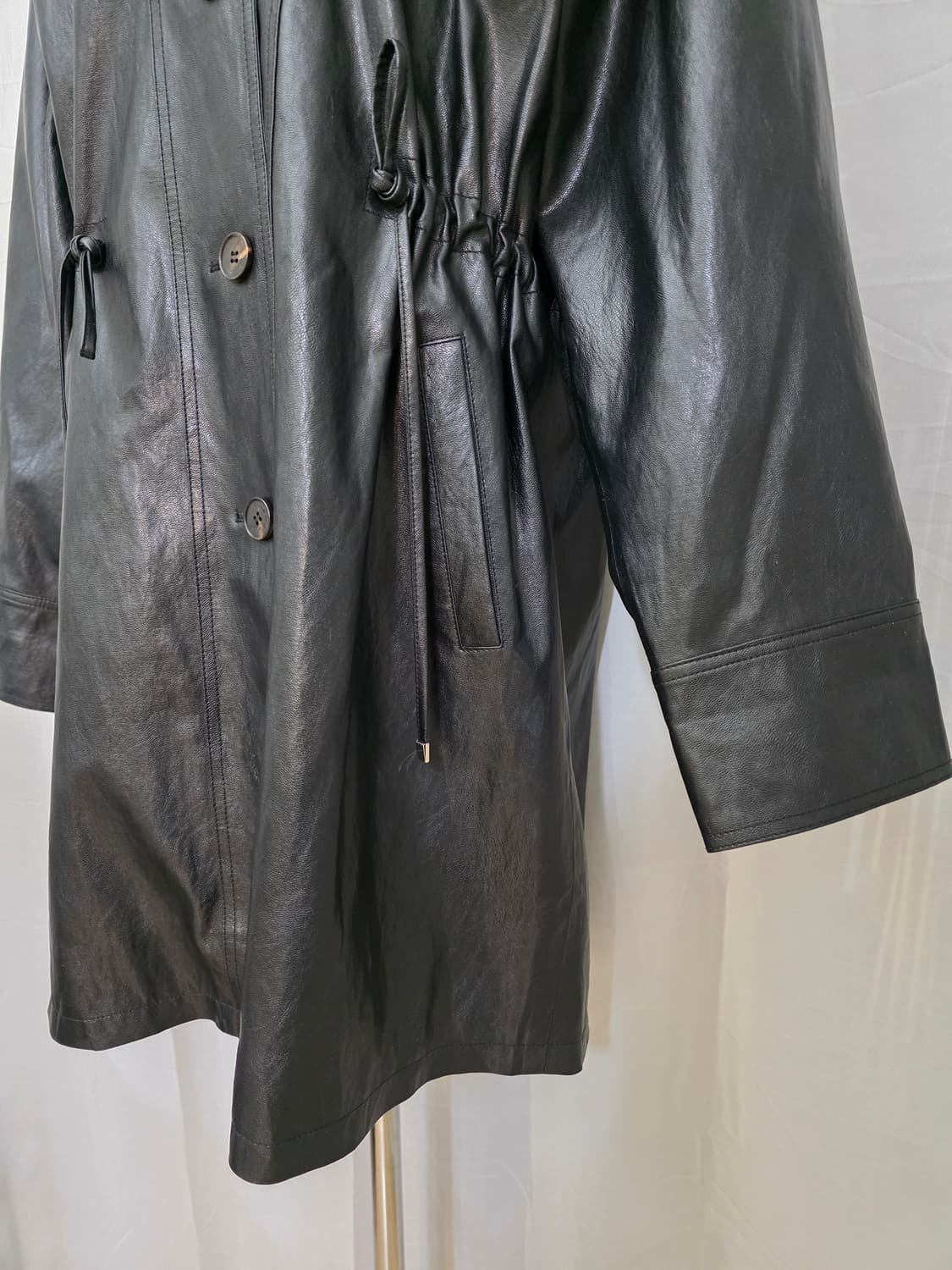 1회착용)도매택 위아(weare)롱 레더코트.레더자켓.가죽코트.가죽자켓 상품이미지6